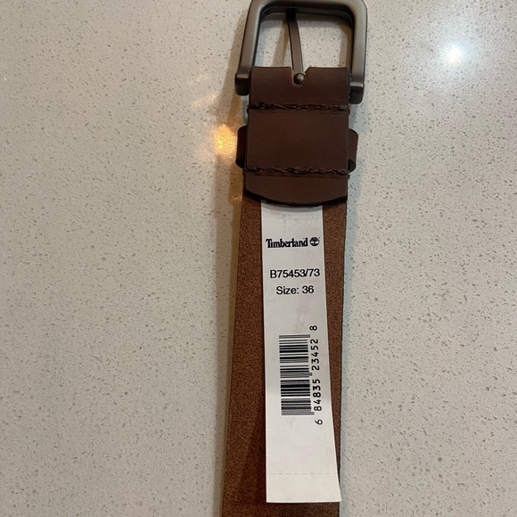 NWT Timberland Genuine Leather Men’s Belt Size 36 - Picture 2 of 7
